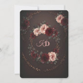 Elegant Rustic Wedding Day Romantic Invitation 招待状 (裏面)