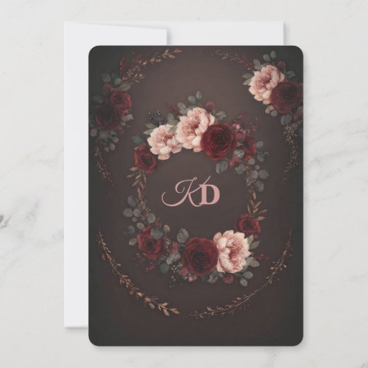 Elegant Rustic Wedding Day Romantic Invitation 招待状 (裏面)