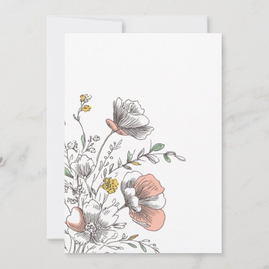 Elegant Rustic Wildflower Baby Shower  招待状 (裏面)