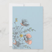Elegant Rustic Wildflower Blue Baby Shower  招待状 (裏面)