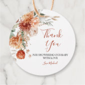 Elegant Rustic Wildflower Fall in Love Baby Shower フェイバータグ (裏面)