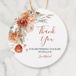 Elegant Rustic Wildflower Fall in Love Baby Shower フェイバータグ