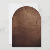 Elegant Rustic Wood Grain Texture Arched Wedding 招待状 (裏面)