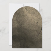 Elegant Rustic Wood Grain Texture Arched Wedding 招待状 (裏面)