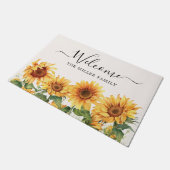 Elegant Rustic Yellow Sunflower Garden ドアマット (アングル)