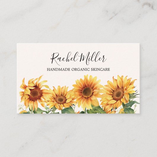 Elegant Rustic Yellow Sunflower Garden 名刺 (正面)