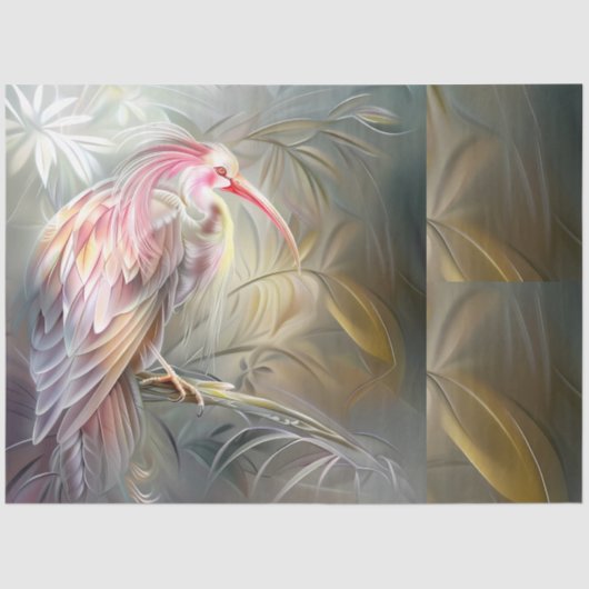 Elegant Safari Birds Floral Ephemera Decoupage  薄葉紙 (正面)