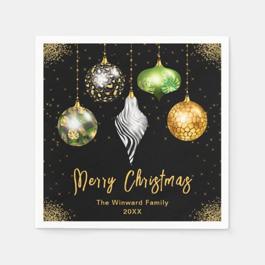 Elegant Safari Theme Ornament Christmas スタンダードカクテルナプキン (正面)