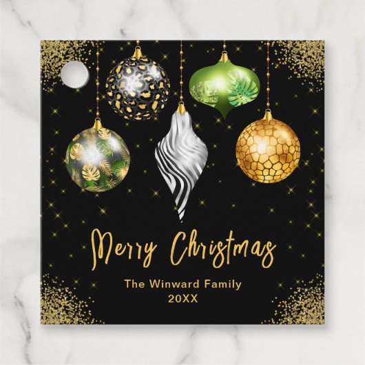 Elegant Safari Theme Ornament Christmas フェイバータグ (正面)