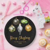 Elegant Safari Theme Ornament Christmas ペーパープレート (パーティー)