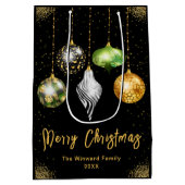 Elegant Safari Theme Ornament Christmas ミディアムペーパーバッグ (裏面)