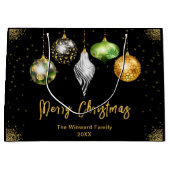 Elegant Safari Theme Ornament Christmas ラージペーパーバッグ (正面)