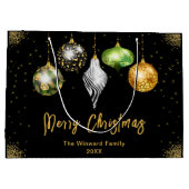 Elegant Safari Theme Ornament Christmas ラージペーパーバッグ (裏面)