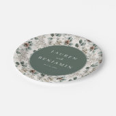 Elegant Sage Botanical ペーパープレート (アングル)