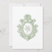 Elegant Sage Bow Toile French Bridal Shower 招待状 (裏面)