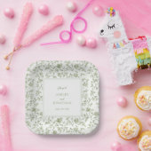 Elegant Sage Chinoiserie Wedding ペーパープレート (パーティー)