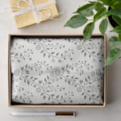 Elegant Sage Cream Minimalist Boho Floral Pattern 薄葉紙 (ギフト)