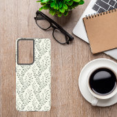 Elegant Sage Cream Minimalist Boho Floral Pattern Samsung Galaxyケース