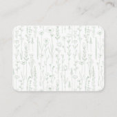 Elegant Sage Floral Baby Shower Diaper Raffle エンクロージャーカード (裏面)