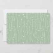 Elegant Sage Floral Baby Shower Typography 招待状 (裏面)