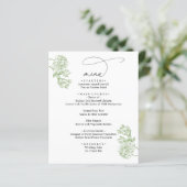 Elegant Sage Floral Modern Script Wedding Menu (スタンド正面)
