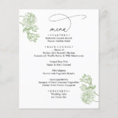 Elegant Sage Floral Modern Script Wedding Menu (正面)