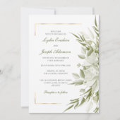 Elegant Sage Florals Wedding Invitation 招待状 (正面)