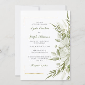 Elegant Sage Florals Wedding Invitation 招待状
