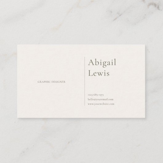 Elegant Sage Forest Gold Frame White Floral 名刺 (裏面)