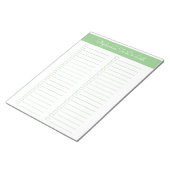 Elegant Sage Green 8.5x11 Two Column Checklist ノートパッド (アングル)