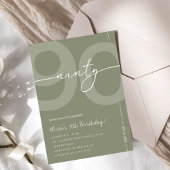 Elegant Sage Green 90th Birthday Party 招待状