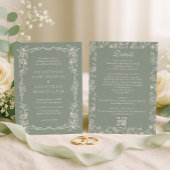 Elegant Sage Green All in One Wedding 招待状