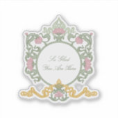 Elegant Sage Green and Gold Art Nouveau シール (正面)