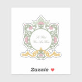 Elegant Sage Green and Gold Art Nouveau シール (シート)