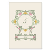 Elegant Sage Green and Gold Art Nouveau テーブルナンバー (裏面)