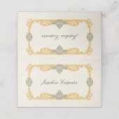 Elegant Sage Green and Gold Art Nouveau プレイスカード (外部開封)