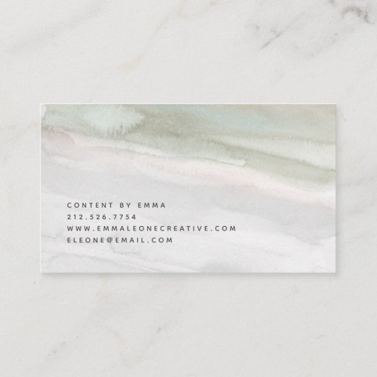 Elegant Sage Green and Gray Watercolor 名刺 (裏面)