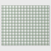 Elegant Sage Green and White Gingham Holiday ラッピングペーパー (フラット)