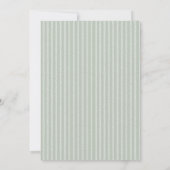 Elegant Sage Green and White Stripes Wedding 招待状 (裏面)