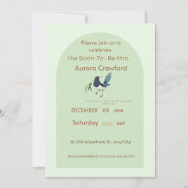 Elegant Sage Green Arch Bridal Shower Invitation - 招待状