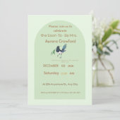 Elegant Sage Green Arch Bridal Shower Invitation - 招待状 (スタンド正面)