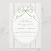 Elegant Sage Green Baby Girl Birth Announcement 招待状 (裏面)