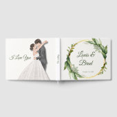 Elegant Sage Green & Beige Foliage Guest Book ゲストブック (全面)