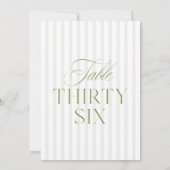 Elegant Sage Green & Beige Wedding 36 Table Number 招待状 (裏面)