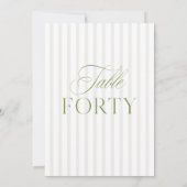 Elegant Sage Green & Beige Wedding 40 Table Number 招待状 (裏面)