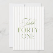 Elegant Sage Green & Beige Wedding 41 Table Number 招待状 (正面)