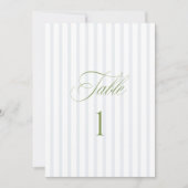 Elegant Sage Green & Blue Wedding Table Number 招待状 (正面)