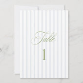 Elegant Sage Green & Blue Wedding Table Number 招待状 (裏面)