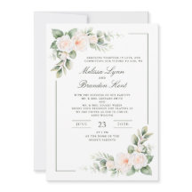 Elegant Sage Green Blush Floral Watercolor Wedding