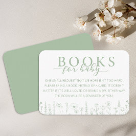 Elegant Sage Green Books for Baby Card エンクロージャーカード